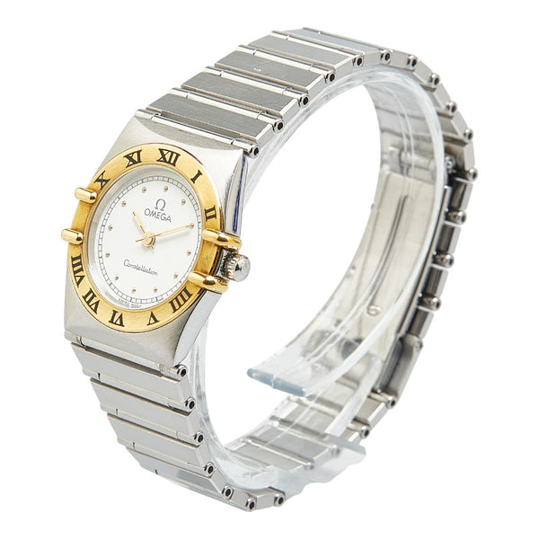 オメガ コンステレーション ミニ 腕時計 795.1080 クオーツ ホワイト文字盤 ステンレススチール イエローゴールド レディース OMEGA 【中古】