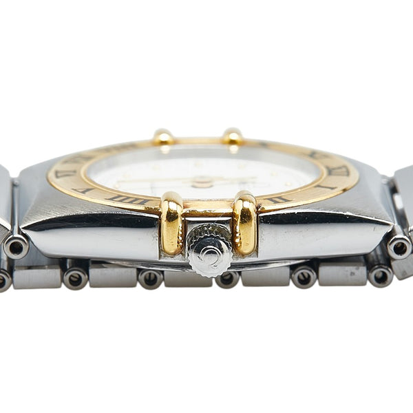 オメガ コンステレーション ミニ 腕時計 795.1080 クオーツ ホワイト文字盤 ステンレススチール イエローゴールド レディース OMEGA 【中古】