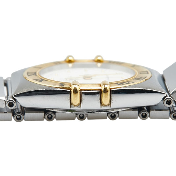 オメガ コンステレーション ミニ 腕時計 795.1080 クオーツ ホワイト文字盤 ステンレススチール イエローゴールド レディース OMEGA 【中古】