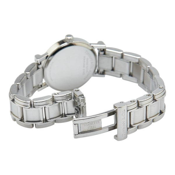 ティファニー アトラス 腕時計 クオーツ ブラック文字盤 ステンレススチール レディース TIFFANY&Co. 【中古】