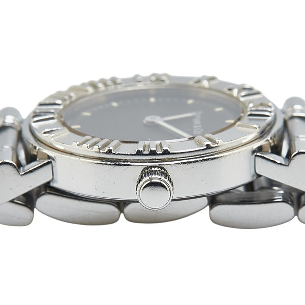 ティファニー アトラス 腕時計 クオーツ ブラック文字盤 ステンレススチール レディース TIFFANY&Co. 【中古】
