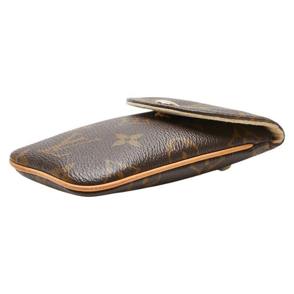 ルイ ヴィトン モノグラム エテュイ テレフォンヌMM 携帯ケース M66546 ブラウン PVC レザー レディース LOUIS VUITTON 【中古】