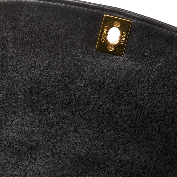 シャネル マトラッセ ダイアナ25 チェーン ショルダーバッグ ブラック ラムスキン レディース CHANEL 【中古】