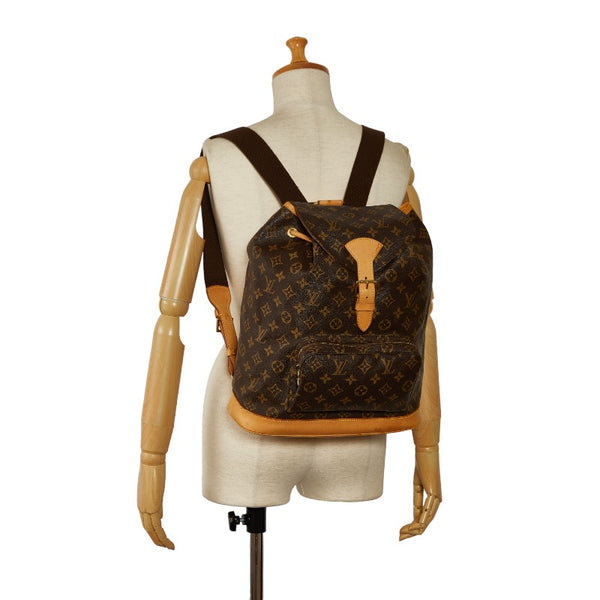 ルイ ヴィトン モノグラム モンスリGM リュック バックパック M51135 ブラウン PVC レザー レディース LOUIS VUITTON 【中古】