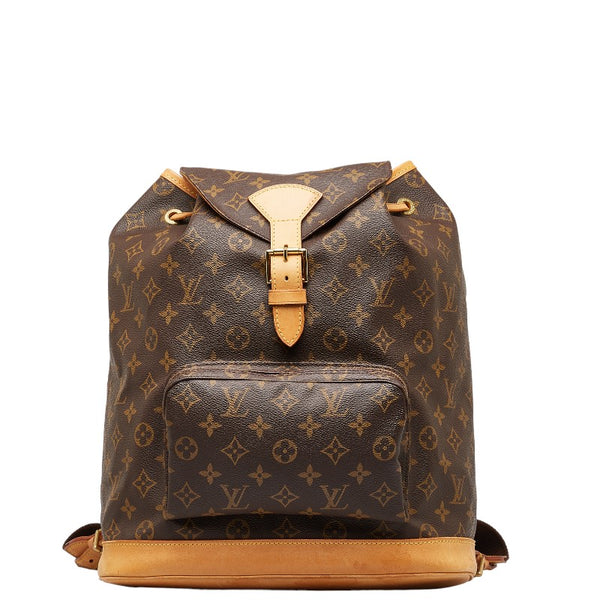 ルイ ヴィトン モノグラム モンスリGM リュック バックパック M51135 ブラウン PVC レザー レディース LOUIS VUITTON 【中古】