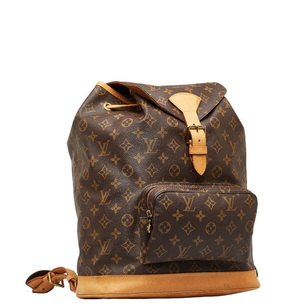 ルイ ヴィトン モノグラム モンスリGM リュック バックパック M51135 ブラウン PVC レザー レディース LOUIS VUITTON 【中古】