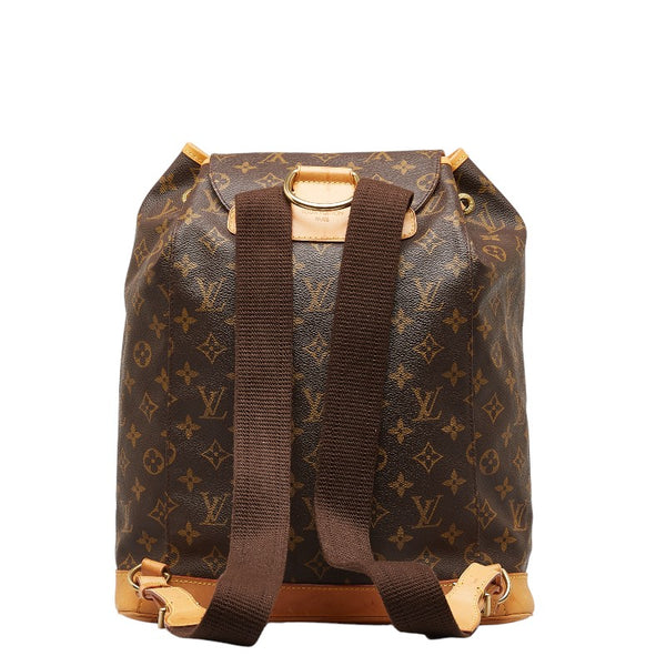 ルイ ヴィトン モノグラム モンスリGM リュック バックパック M51135 ブラウン PVC レザー レディース LOUIS VUITTON 【中古】