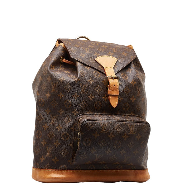 ルイ ヴィトン モノグラム モンスリGM リュック バックパック M51135 ブラウン PVC レザー レディース LOUIS VUITTON 【中古】