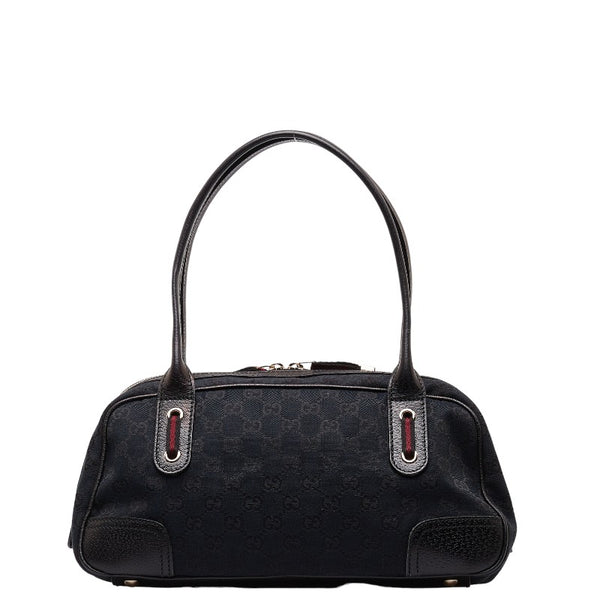 グッチ GGキャンバス プリンシー ハンドバッグ 161720 ブラック キャンバス レザー レディース GUCCI 【中古】