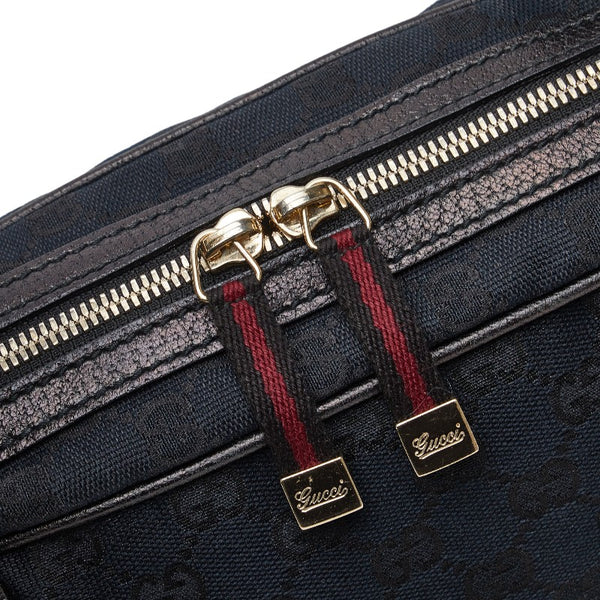 グッチ GGキャンバス プリンシー ハンドバッグ 161720 ブラック キャンバス レザー レディース GUCCI 【中古】