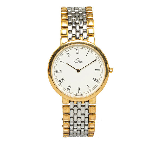 オメガ デビル 腕時計 クオーツ ホワイト文字盤 ステンレススチール メンズ OMEGA 【中古】