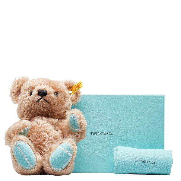 ティファニー リターン トゥ ラブ テディベア ぬいぐるみ 683275 ベージュ ブルー コットン レディース TIFFANY&Co. 【中古】