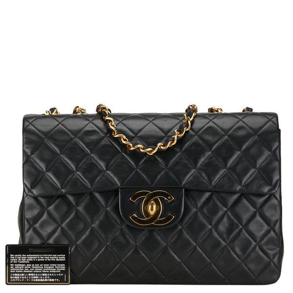 シャネル マトラッセ35 ココマーク チェーン ショルダーバッグ ブラック レザー レディース CHANEL 【中古】