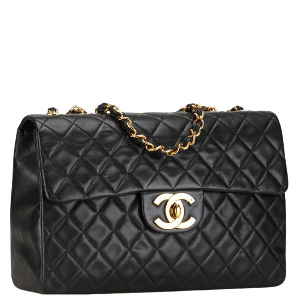 シャネル マトラッセ35 ココマーク チェーン ショルダーバッグ ブラック レザー レディース CHANEL 【中古】