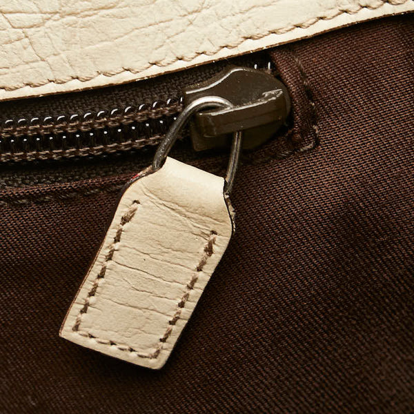 グッチ GGスプリーム ハンドバッグ トートバッグ 114595 ベージュ ホワイト PVC レザー レディース GUCCI 【中古】