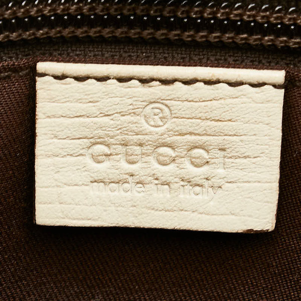 グッチ GGスプリーム ハンドバッグ トートバッグ 114595 ベージュ ホワイト PVC レザー レディース GUCCI 【中古】