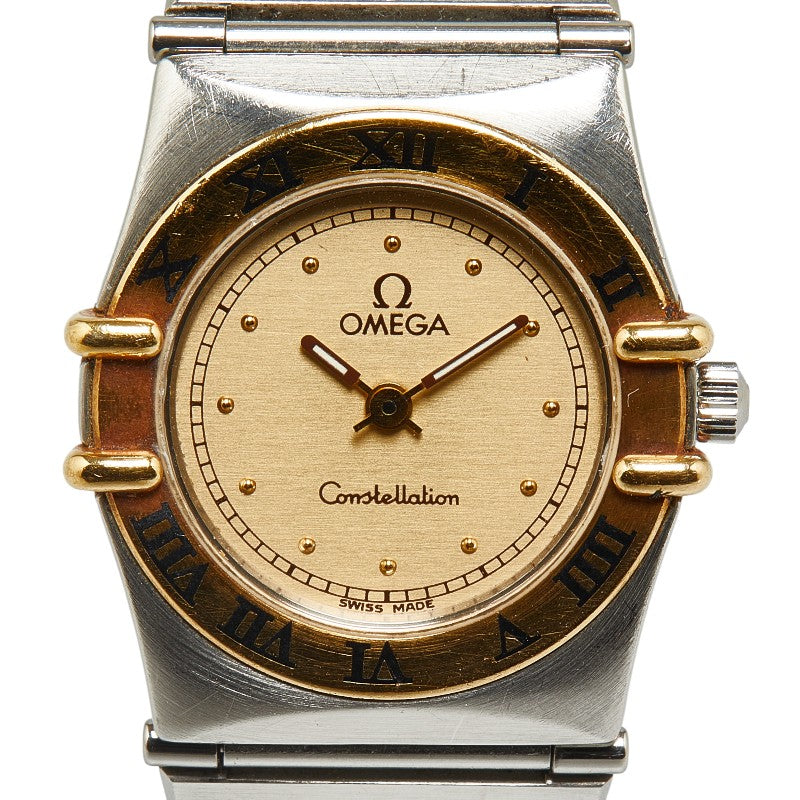 オメガ コンステレーション 腕時計 クオーツ ゴールド文字盤 ステンレススチール K18YG イエローゴールド コンビ レディース OMEGA 【中古】