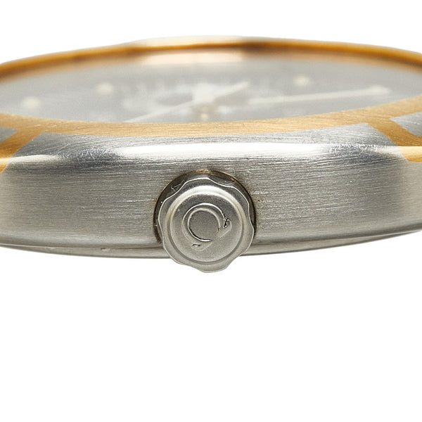 オメガ シーマスター ポラリス 腕時計 396.1022 クオーツ グレー文字盤 ステンレススチール K18YG イエローゴールド コンビ メンズ OMEGA 【中古】