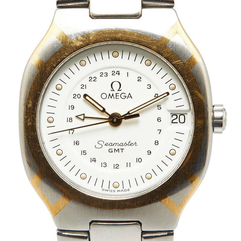 オメガ シーマスター ポラリスGMT 腕時計 クオーツ ホワイト文字盤 ステンレススチール K18YG イエローゴールド コンビ メンズ OMEGA 【中古】