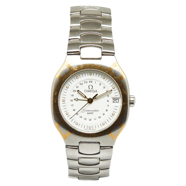 オメガ シーマスター ポラリスGMT 腕時計 クオーツ ホワイト文字盤 ステンレススチール K18YG イエローゴールド コンビ メンズ OMEGA 【中古】