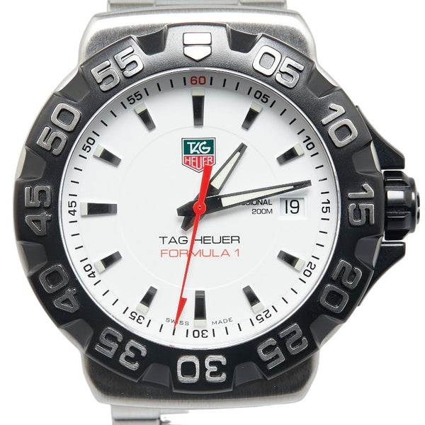 タグホイヤー フォーミュラー1 腕時計 WAH1111 クオーツ ホワイト文字盤 ステンレススチール ラバー メンズ TAG HEUER 【中古】