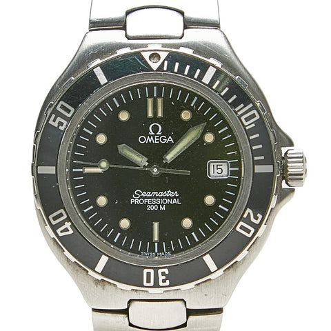 オメガ シーマスター プロフェッショナル 200 腕時計 2850.50 クオーツ ブラック文字盤 ステンレススチール メンズ OMEGA 【中古】