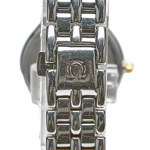 オメガ デビル 腕時計 クオーツ ゴールド文字盤 ステンレススチール レディース OMEGA 【中古】