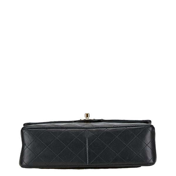 シャネル マトラッセ25 ココマーク ダブルフラップ チェーン ショルダーバッグ ブラック ラムスキン レディース CHANEL 【中古】