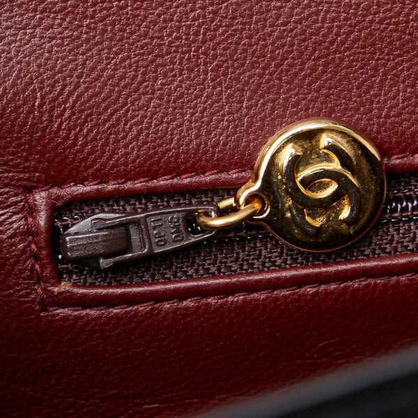 シャネル マトラッセ25 ココマーク ダブルフラップ チェーン ショルダーバッグ ブラック ラムスキン レディース CHANEL 【中古】
