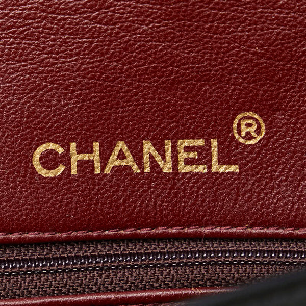 シャネル マトラッセ25 ココマーク ダブルフラップ チェーン ショルダーバッグ ブラック ラムスキン レディース CHANEL 【中古】