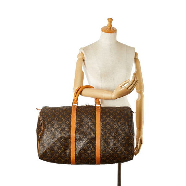 ルイ ヴィトン モノグラム キーポル50 ボストンバッグ M41426 ブラウン PVC レザー レディース LOUIS VUITTON 【中古】
