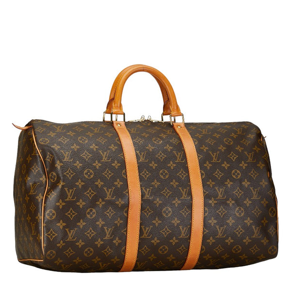 ルイ ヴィトン モノグラム キーポル50 ボストンバッグ M41426 ブラウン PVC レザー レディース LOUIS VUITTON 【中古】