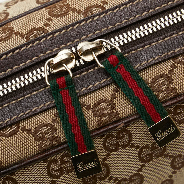 グッチ GGキャンバス プリンシー シェリーライン ハンドバッグ 161720 ベージュ ブラウン キャンバス レザー レディース GUCCI 【中古】