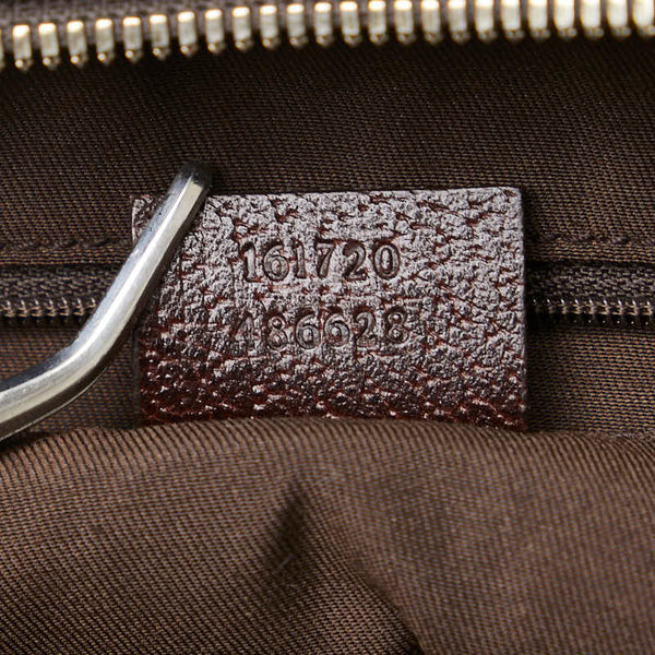 グッチ GGキャンバス プリンシー シェリーライン ハンドバッグ 161720 ベージュ ブラウン キャンバス レザー レディース GUCCI 【中古】