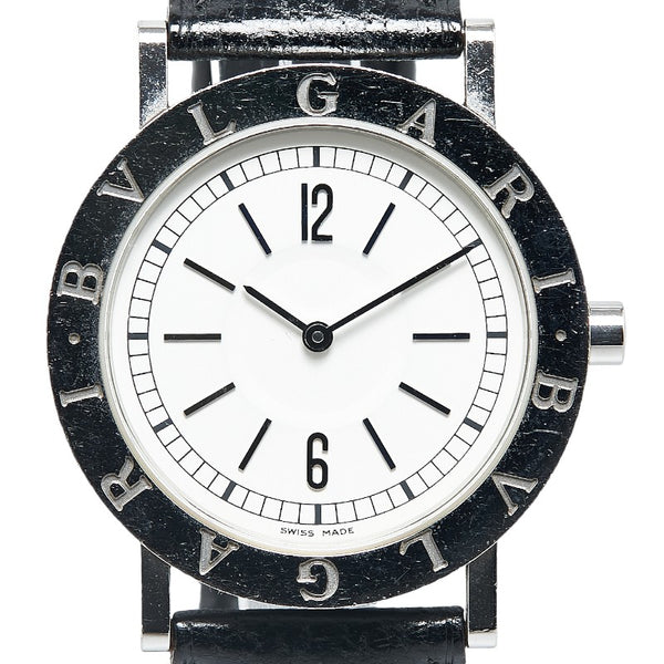 ブルガリ ブルガリブルガリ 腕時計 BB33SLD  クオーツ ホワイト文字盤 ステンレススチール レザー レディース BVLGARI 【中古】