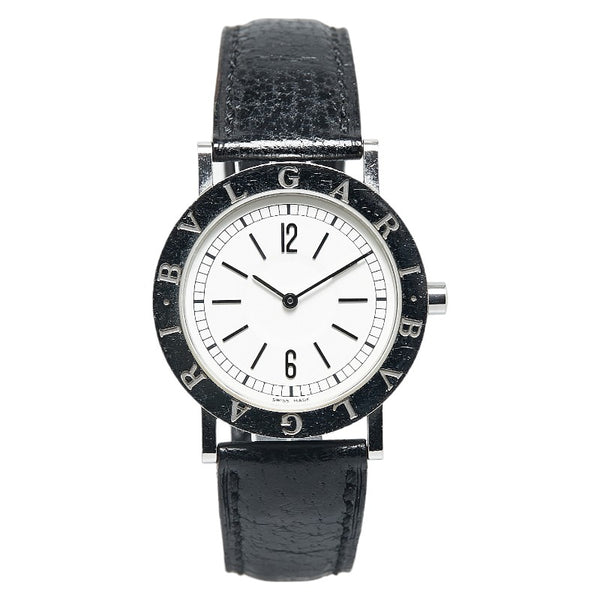 ブルガリ ブルガリブルガリ 腕時計 BB33SLD  クオーツ ホワイト文字盤 ステンレススチール レザー レディース BVLGARI 【中古】