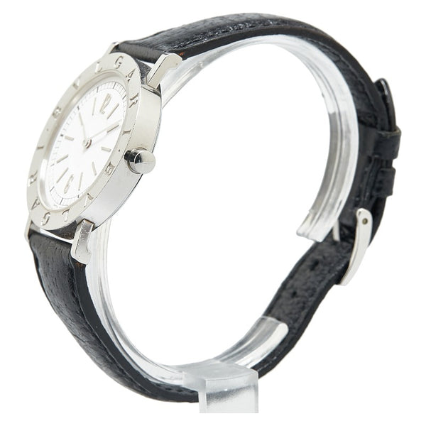 ブルガリ ブルガリブルガリ 腕時計 BB33SLD  クオーツ ホワイト文字盤 ステンレススチール レザー レディース BVLGARI 【中古】