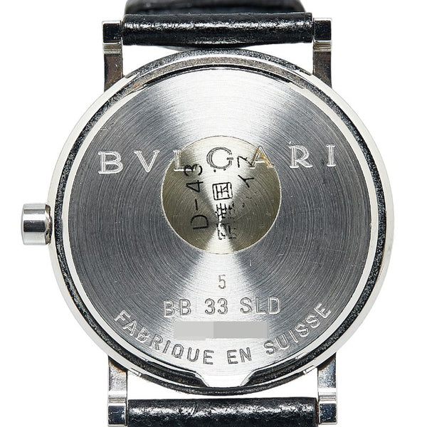 ブルガリ ブルガリブルガリ 腕時計 BB33SLD  クオーツ ホワイト文字盤 ステンレススチール レザー レディース BVLGARI 【中古】