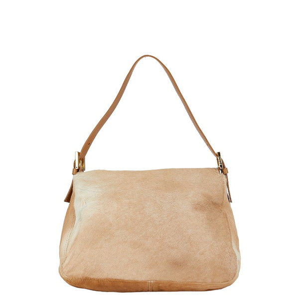 フェンディ マンマバケット ショルダーバッグ ベージュ ハラコ レザー レディース FENDI 【中古】