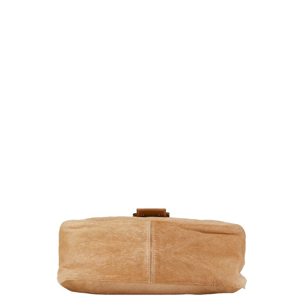 フェンディ マンマバケット ショルダーバッグ ベージュ ハラコ レザー レディース FENDI 【中古】