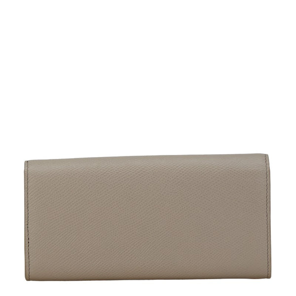 セリーヌ ラージ フラップウォレット  長財布 グレー レザー レディース CELINE 【中古】