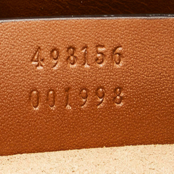 グッチ GGスモール パドロック チェーン ショルダーバッグ 498156 ベージュ ブラック レザー PVC レディース GUCCI 【中古】