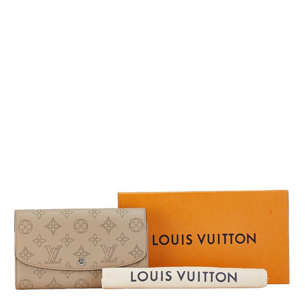ルイ ヴィトン マヒナ ポルトフォイユ イリス 長財布 M60144 ガレ ベージュ レザー レディース LOUIS VUITTON 【中古】