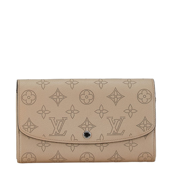 ルイ ヴィトン マヒナ ポルトフォイユ イリス 長財布 M60144 ガレ ベージュ レザー レディース LOUIS VUITTON 【中古】