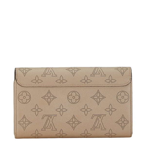 ルイ ヴィトン マヒナ ポルトフォイユ イリス 長財布 M60144 ガレ ベージュ レザー レディース LOUIS VUITTON 【中古】