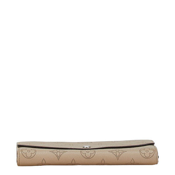 ルイ ヴィトン マヒナ ポルトフォイユ イリス 長財布 M60144 ガレ ベージュ レザー レディース LOUIS VUITTON 【中古】