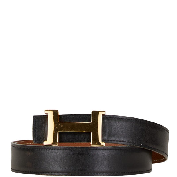 エルメス コンスタンス Hバックル ベルト サイズ：95 ブラック ゴールド レザー メンズ HERMES 【中古】
