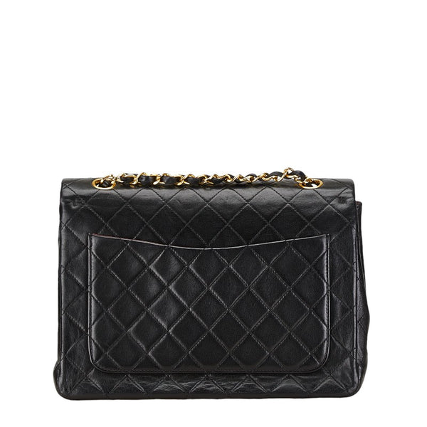 シャネル マトラッセ25 ココマーク ダブルフラップ チェーン ショルダーバッグ ブラック ラムスキン レディース CHANEL 【中古】