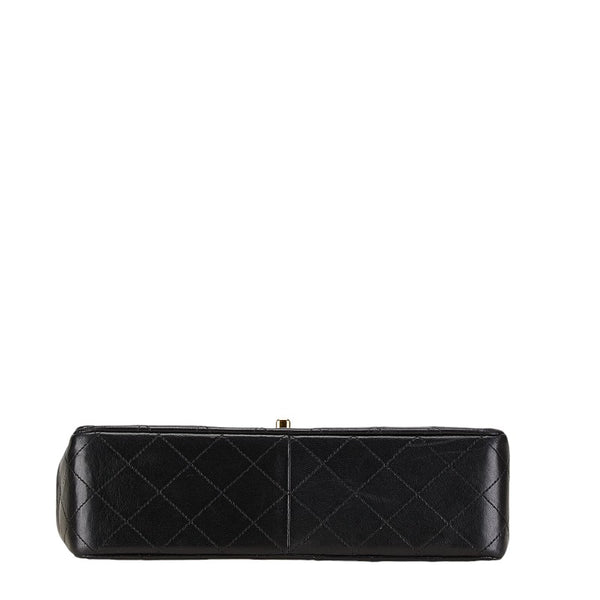 シャネル マトラッセ25 ココマーク ダブルフラップ チェーン ショルダーバッグ ブラック ラムスキン レディース CHANEL 【中古】