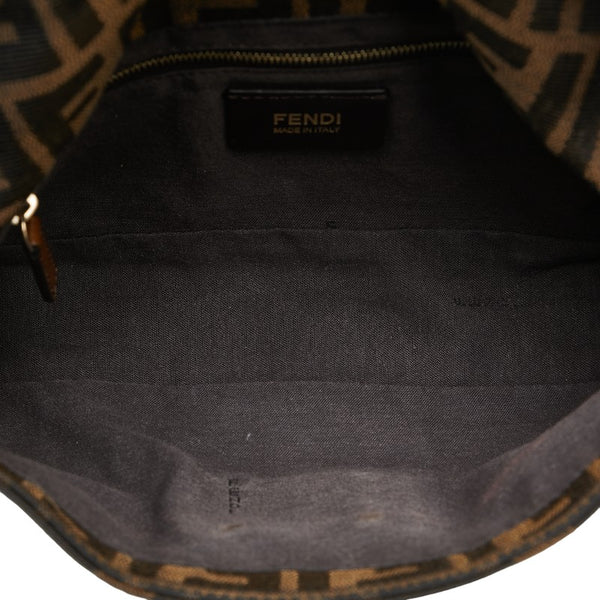 フェンディ ズッカ チェーン ショルダーバッグ 8BT139 ブラウン キャンバス レザー レディース FENDI 【中古】